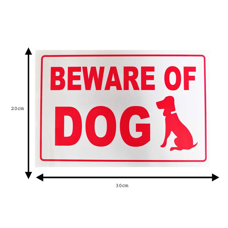 Beware of Dog Red High Contrast Warning Safety Door Sign