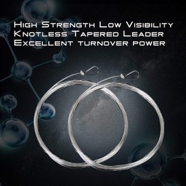 Maxcatch Fly Fishing Tapered Leader Line 6 Pack -Pre-Tied Loop- Tensile Strength- Abrasion Resistance- Low Memory 7.5ft/9ft/12ft/15ft, 0X-6X (9ft 2X(2pcs)+3X(2pcs)+4X(2pcs))