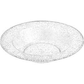 Lillian Collection Glitter Silver Premium Plastic Round Soup Bowl - 14 oz (Packs of 10) - Elegant Durable Plastic, Ideal for Weddings, Parties & Events