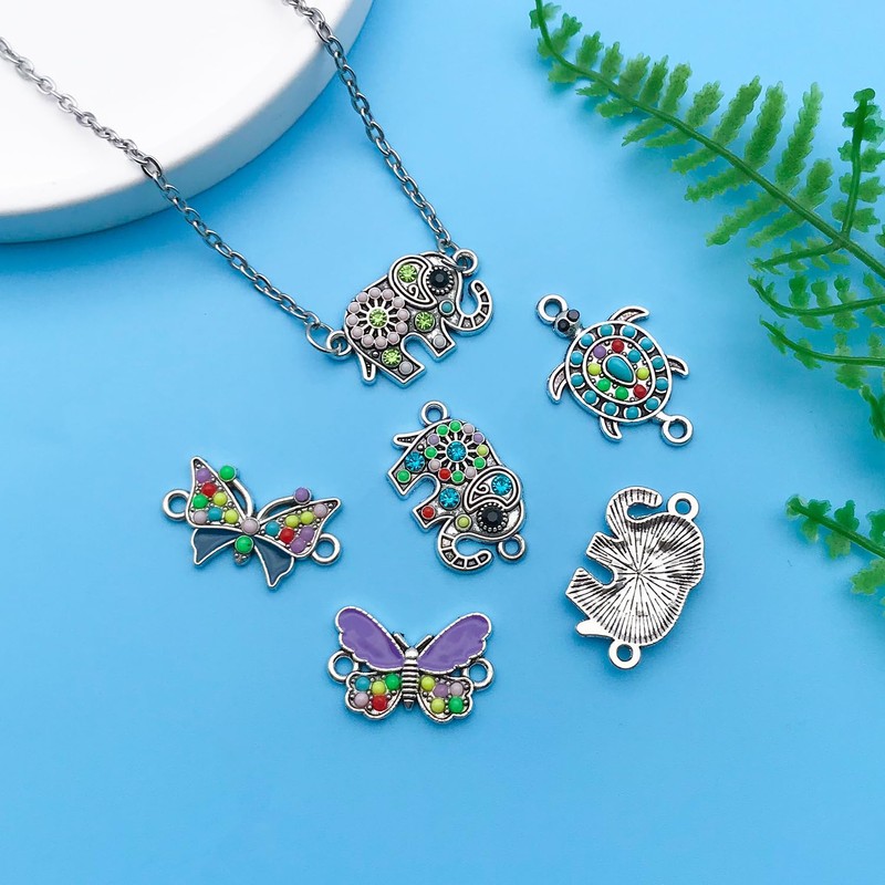 Youdiyla 30pcs Alloy enamel double hole ethnic style set series