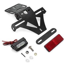 WingFly Motorcycle License Plate Holder, LED Light Motorcycle Number Plate Holder, Adjustable Angle Motorcycle Number Plate Holder, Universal Holder, Compatible with Most Common Motorcycle Models