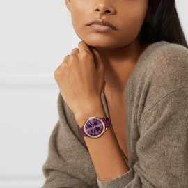 Bisley Women's Purple Watch Metal Bracelet Three Hand Analog Watch