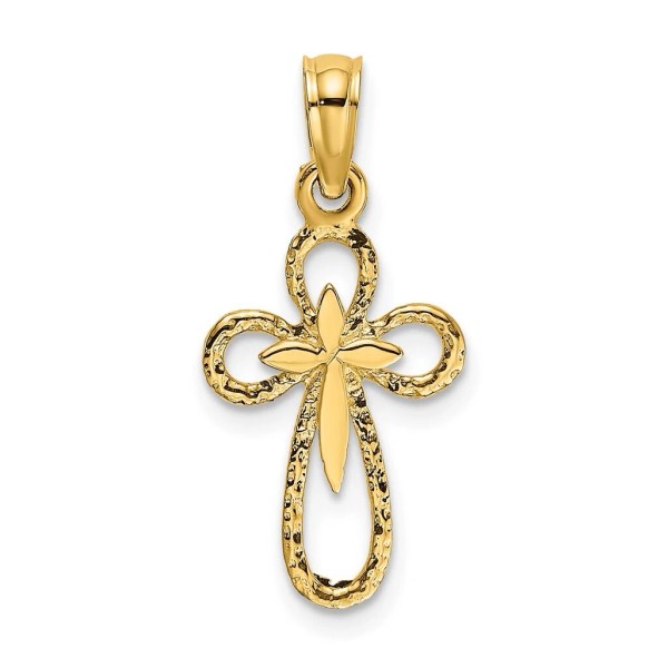 Unbranded 10K Yellow Gold Cut-Out Cross w/ Small Interior Cross