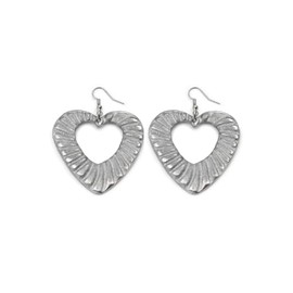 Vestopazzo 100% Recycled Aluminium Sacred Heart Earrings Handmade Nickel Tested Unisex M Aluminium No Gemstone, Aluminium, No Gemstone