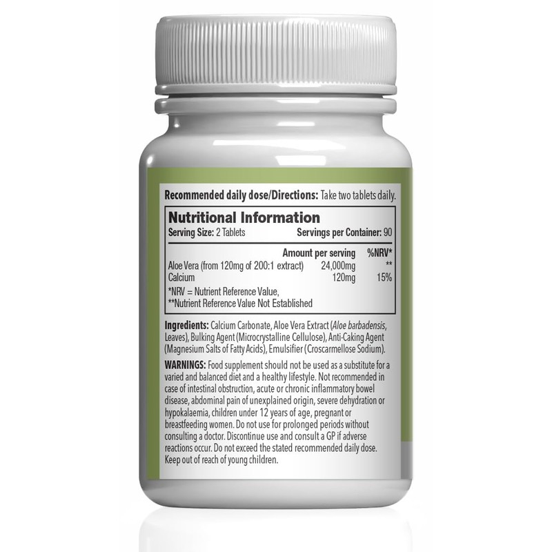 Aloe Vera Tablets 24,000mg | Digestive Support Supplement | Vegan