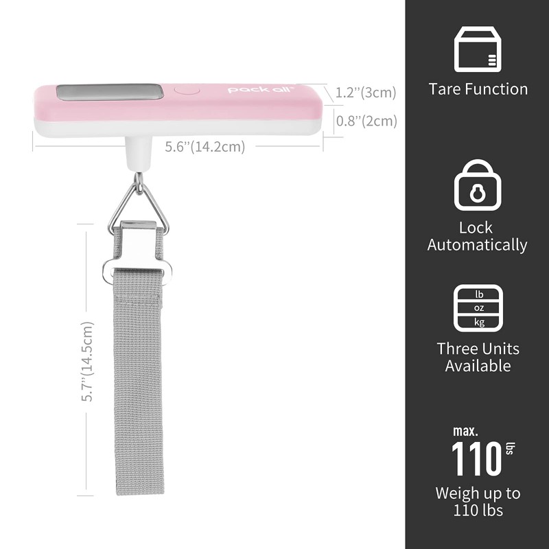 pack all 110 Lbs Luggage Scale, Digital Handheld Luggage Scale,
