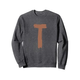 Creative Bold Leather Letter T - Design - Alphabet - Marker Sweatshirt