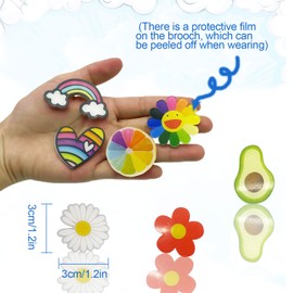 TSHAOUN Pack of 60 Safety Pins, Cute Cartoon Pins, Acrylic Pins for Clothes, Canvas Bags, Jackets and Backpacks, DIY Creation (60 Pieces)