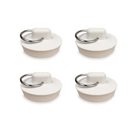 1-1/2"(38.5mm-42mm) White Drain Stoppers, Bath Sink Plug, Rubber Seal Plugs Covers Caps with Hanging Ring for Bathtubs, Kitchen Sinks, Hand Basins, 4Pcs