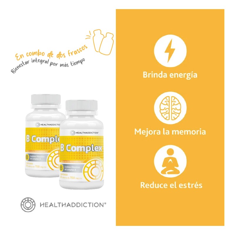 Pack Complex Healthaddiction Complejo 120 Tabletas Sabor
