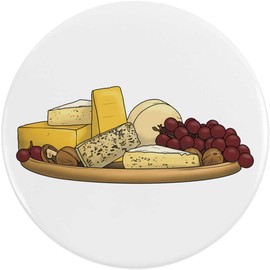 Azeeda 58mm 'Käse- und Traubenbrett' Pin Knopf-Abzeichen (BB00122957)