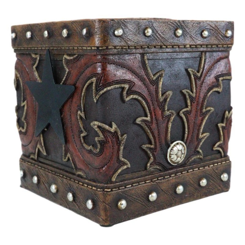 Rustic Western Lone Star Cowboy Country Bootcut Tissue Box Holder