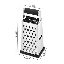 Grater Stainless Steel Four Sided Melon Grater Cheese Grater Vegetable and Fruit Peeler Vegetable Cutter Kitchen Utensil (Single Hole)