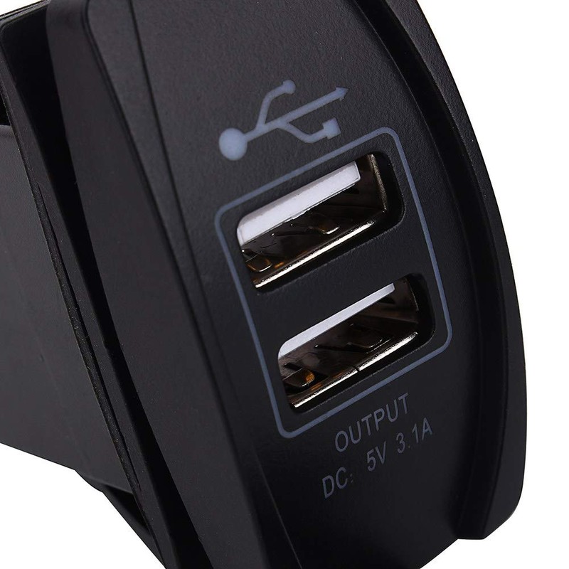 DC 12V-24V USB Car Charger, LED Dual USB Car Charger