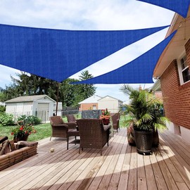 Patio Paradise 8' x 8' x 8' Blue Sun Shade Sail Triangle Canopy, 180 GSM Permeable Canopy Pergolas Top Cover, Permeable UV Block Fabric Durable Outdoor, Customized Available