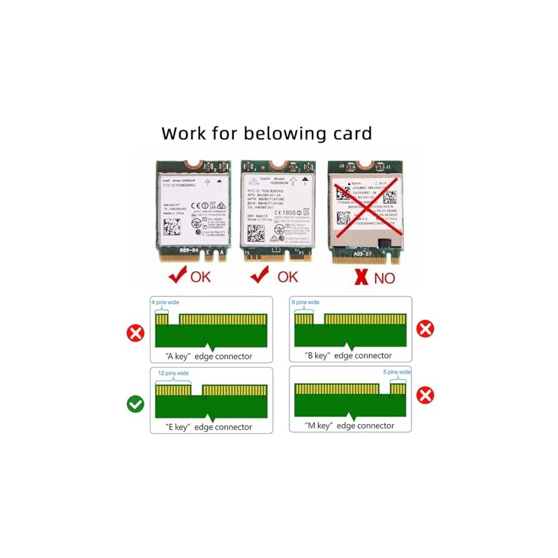 Tarjeta WiFi inalámbrica NGFF A/E-Key a PCI-E Express 1x adaptador