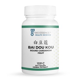 Bio Essence Health Science 1331C Bai Dou Kou,  Round Cardamom Fruit (Raw), 100 Capsules/bottl