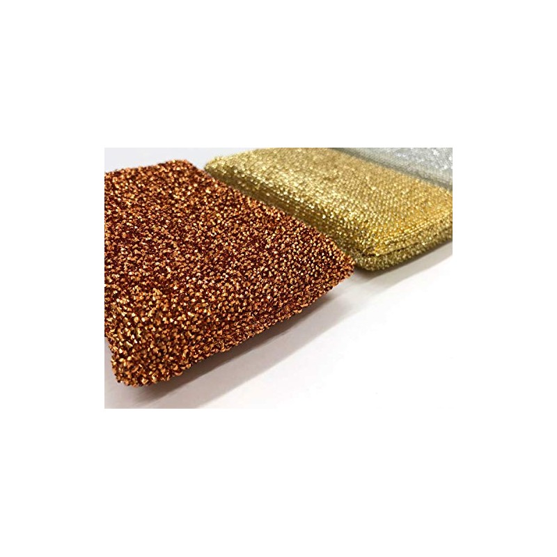 Kyoto Accessories Kitchen Sponge Golden Silver Copper 8.8 x 14.4