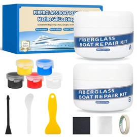 Marine Fiberglass Repair Kit for Boats, 200g/7.06oz Gel Coat Kepair kit for Boats, Epoxy Filler for Repairs Cracks, Scratches, Debris, Holes, Gaps, Suitable for Fiberglass, Acrylic, Porcelain