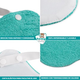 HOMYBABY® Pack of 5 Baby Bibs Waterproof - Terry Bib with Press Stud - Easy to Put on and Take Off - Ideal for Nursery & Everyday (A)