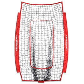 PowerNet 4x7 FT Portable Infielder Training NET ONLY, Softball & Baseball Replacement Practice Net for Pitching and Hitting, Ball Catcher Pocket, 28 SQFT Protection (Red)