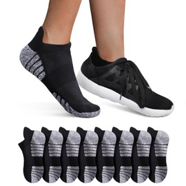 YouShow 8 Pairs of Trainer Socks Men Women Sports Running Breathable Cotton Padded Short Half.