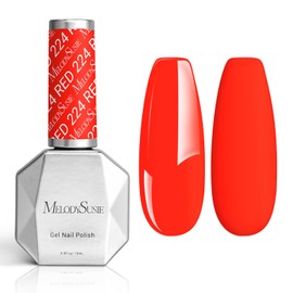 MelodySusie Esmalte De Uñas En Gel Naranja Neón Espeso, 0.5 Fl Oz, Vibrante, Para Uñas, Secado Con Luz Uv Led, Color Naranja Brillante, Regalo Para Mu