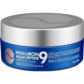 MEDIPEEL Parche para ojos Hyaluron Peptide9 Ampolla de 1,6 g x 60 piezas, parche hidratante de péptido aguamarina, antiarrugas, antienvejecimiento, cuidado de la piel coreana, para todo tipo de piel