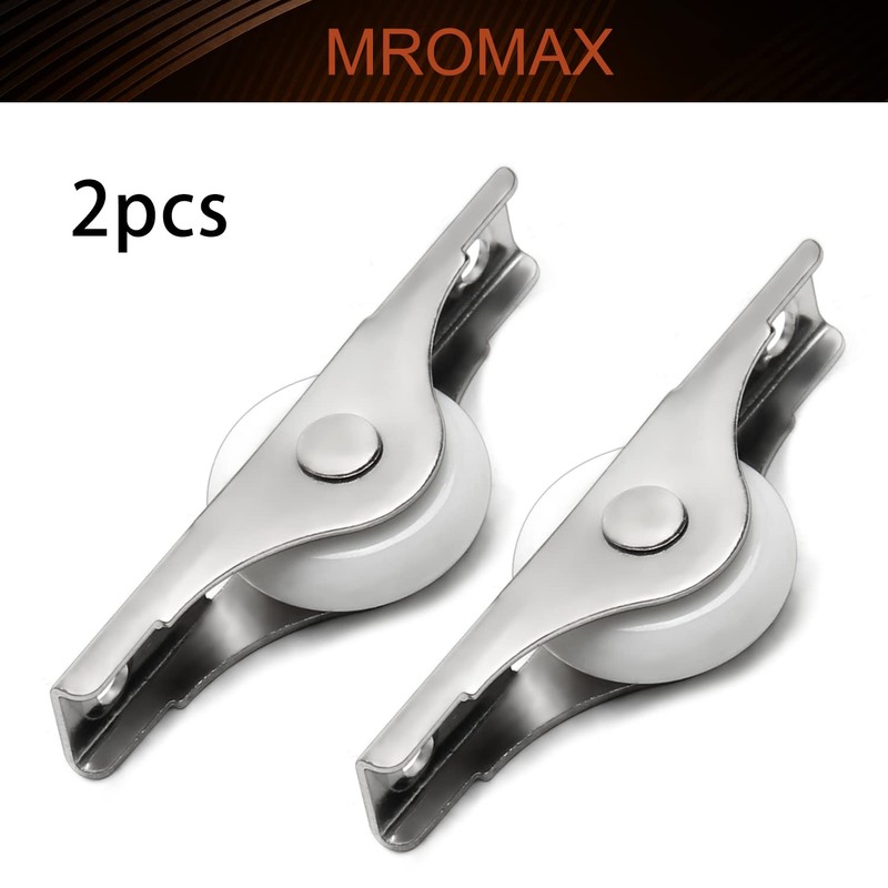 MroMax 2Pcs 23mm/0.91" Dia Screen Door Rollers Nylon White Sliding