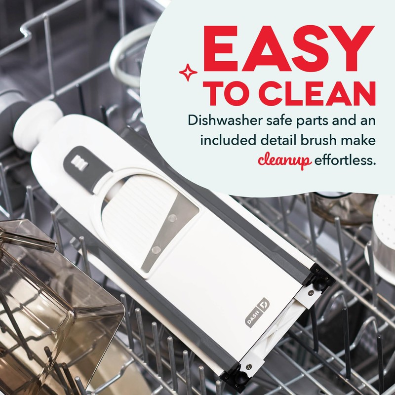 DASH Safe Slice® Mandoline Slicer, Julienne + Dicer for Vegetables,