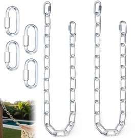 Frienda 2 Pack 30 Inch Heavy Duty Swings Chain 1500 Lbs Capacity Hanging Chair Chain Zinc-plated Steel Chains with M5 Quick Link Rustproof Extension Chains for Porch Swing Hammock Chairs Punching Bags