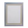 FRAMES BY POST 25mm wide H7 Oak Picture Photo Frame with Light Grey Mount 7 x 5 Image Size 5 x 3.5 Inch