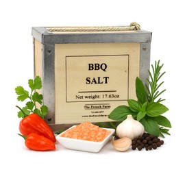 The French Farm Collection BBQ Salt Box – 17.64oz Gourmet Sea Salt for Grilling & Smoking – Premium French Seasoning Blend for Meats, Vegetables & BBQ – All-Natural, Handcrafted Flavors. Great Gift for Dad.