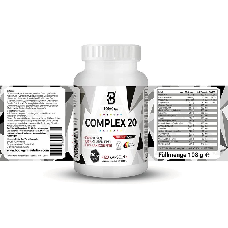 Complex20 Tag Formula with Cayenne and L-Carnitine, Metabolism Formula with