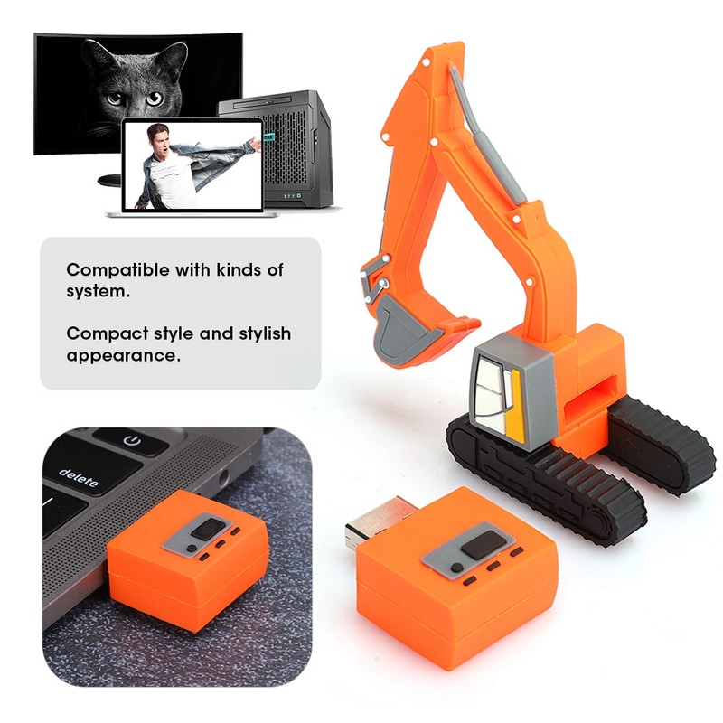 Silicone USB Flash Drive Excavator Memory Disk Computer Accessories Network