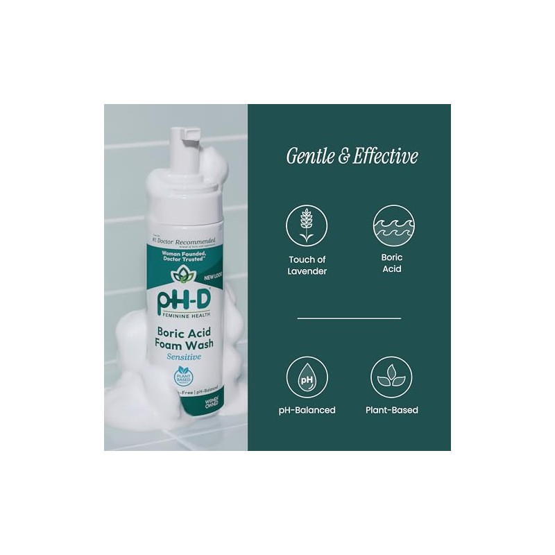 pH-D Espuma Limpiadora Íntima con Ácido Bórico, 177 ml –