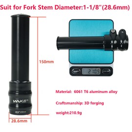 FOMTOR Handlebar Riser Bicycle, Bicycle Stem Riser, Bicycle Fork Stem Extender, Stem Adapter, Bike Stem Fork, for 1-1/8 Inch 28.6 mm Fork, Mountain Bike, Road Bike, MTB BMX (150 mm)