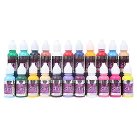 CITY NAILS - Kit 22 Pinturas Acrílicas Para Mano Alzada, 22 frascos de 1/2 fl Oz / 15 mL. cada uno.