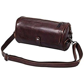 HAPPY Antique Leather Design Shoulder Bag Men's Women's Body Bag Pouch Bag Compact Crossbody (Antique Black), Black