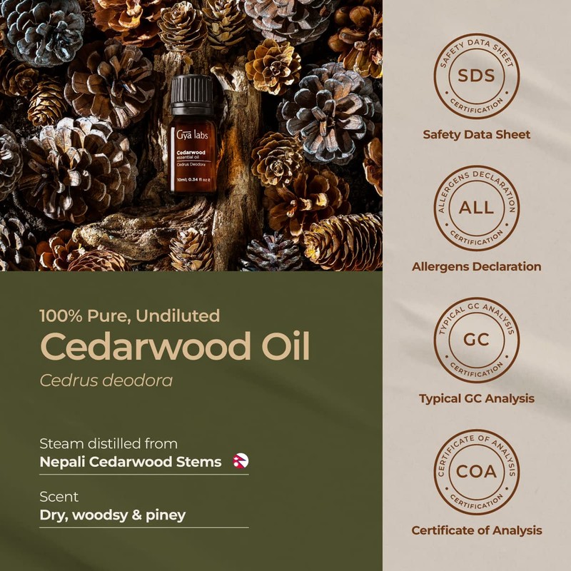 Gya Labs Cedarwood Essential Oil for Diffuser (0.34 fl oz)