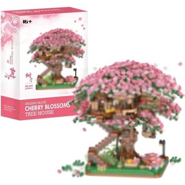 FULHOLPE Sakura Tree Building Blocks Kit, 2138+ Clamping Blocks, Modular Japanese Cherry Blossom Tree Model Kit, Construction Toy, Not Compatible with Large Brands Tree House
