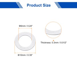sourcing map M6 304 Stainless Steel Flat Washers, 50pcs 6x10x0.3mm Ultra Thin Flat Spacers for Screw Bolt, Electronic Repair, Automotive