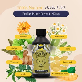 Proflax Natural Puppy Power Supplement, 100ml - Supports Healthy Bones, Joints, Skin & Heart for Puppies - Includes Calming Properties to Support Behaviour & Training - Fast Acting & Vet Approved