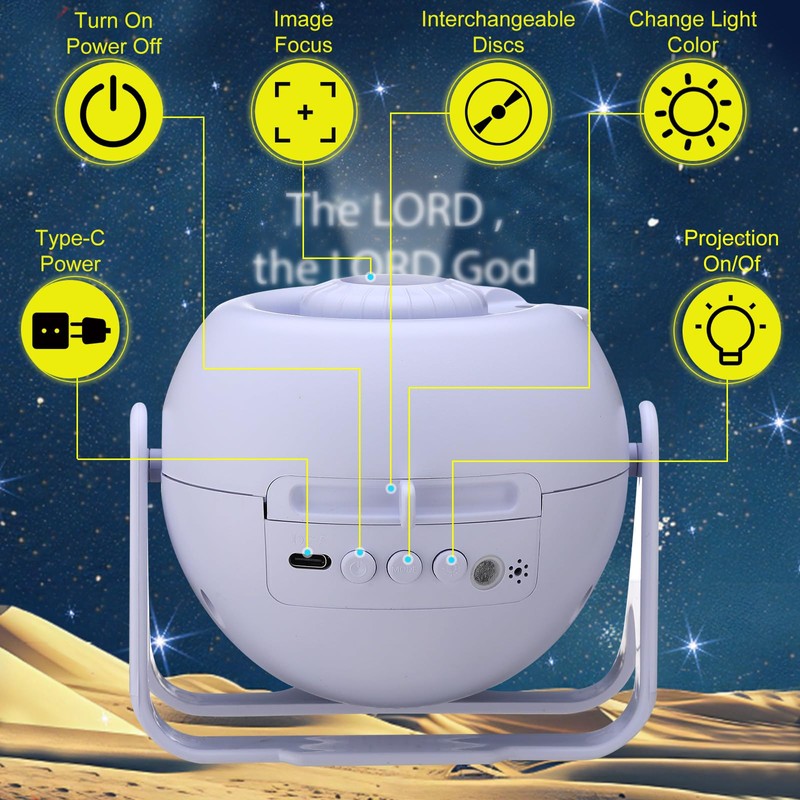 Aurelema Bible Verses Projector Galaxy Projector Includes 12 Interchangeable Christian