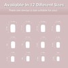 24 Piezas Uñas Postizas Francesa Corto, Rosa y Blanco Puntas