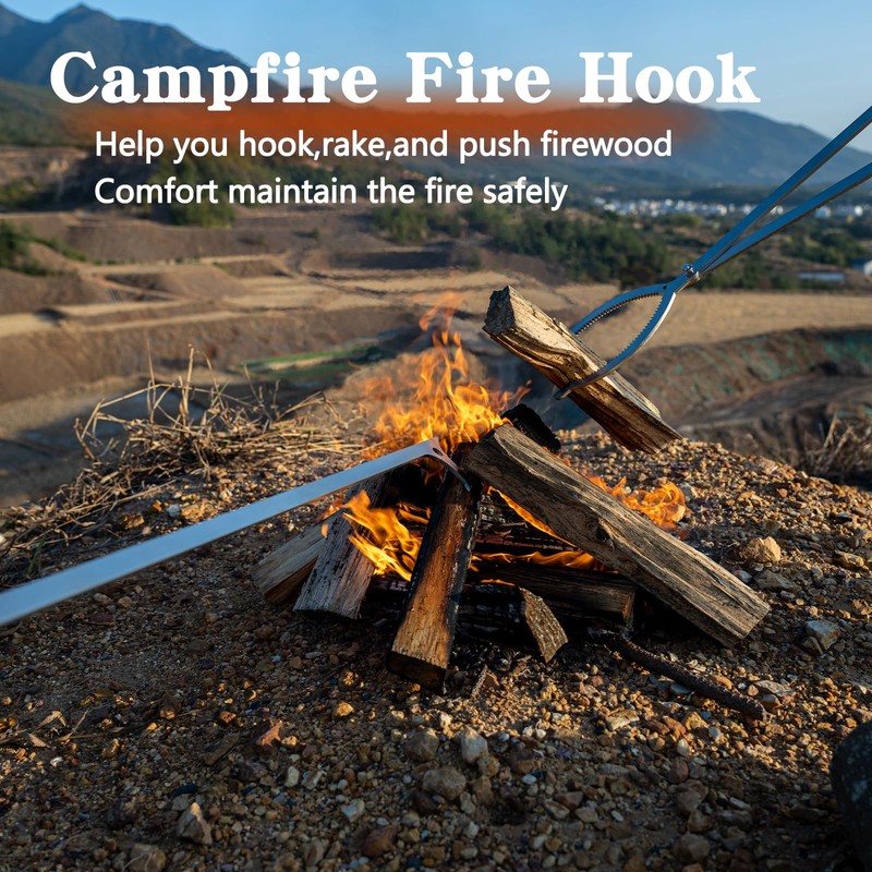 32" Stainless Steel Fire Log Tongs Firewood Grabber and Fire