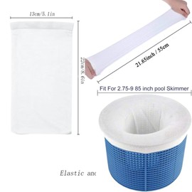 TJHypenete 30Pcs Pool Skimmer Filter Socks, Reusable Pool Skimmer Socks, Ultra Fine Mesh Filter Sock, Pool Skimmer Basket Catcher Net for Cleaning Inground or Above Ground Pool Debris, Hair and Leaves