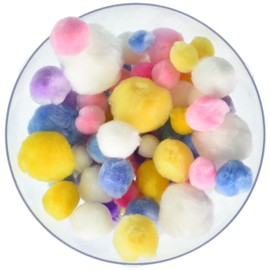 Pepperell POM-PMU Assorted Pom Poms, Pastel Colors, 300 Per Package