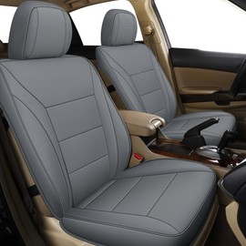 GXT Custom Fit Car Seat Cover for Select 2014 2015 2016 2017 Honda Accord - Full Set with Water-Resistant Breathable Microfiber Leather (Grey)