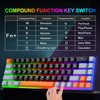 Snpurdiri 60% Wireless Gaming Keyboard and Mouse Combo,Rainbow Backlit Rechargeable